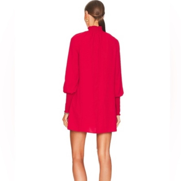 Amanda Uprichard Scarlett Red Noemi Mini Smocked Dress Small I2 - Picture 2 of 9